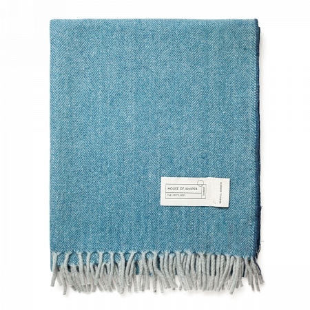 House of Juniper Block Check Herringbone Knee Turquoise